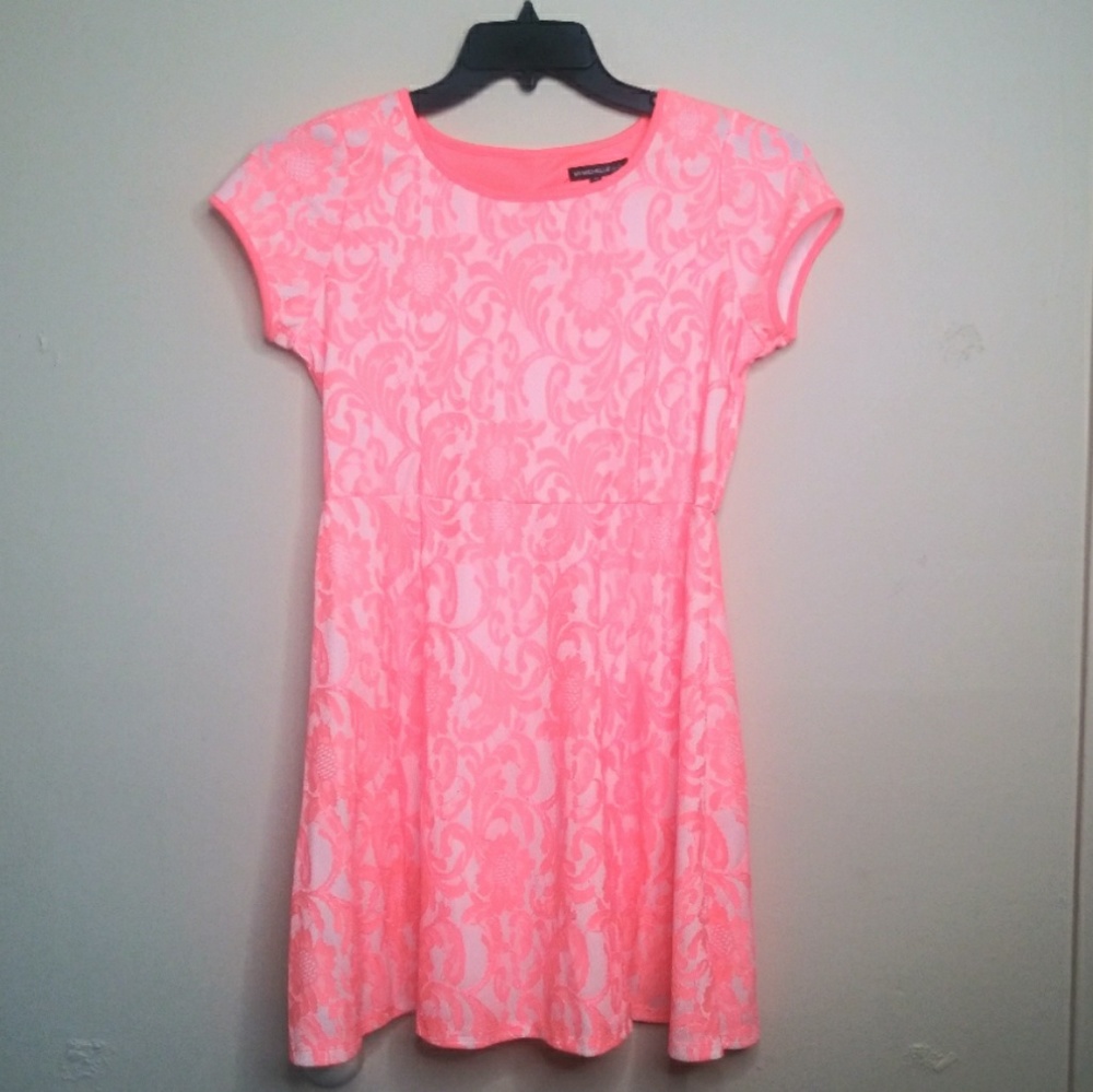 Lace peach girls dress